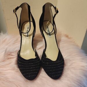 Karl Lagerfeld Black Heels with Gold Accents